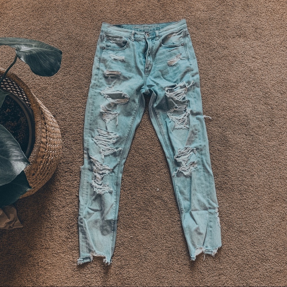 AE ripped mom jeans